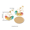 Flower Colorful Glass Beads Dangle Earrings for Girl Women X1-EJEW-TA00010-4