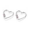 Brass Micro Pave Cubic Zirconia Screw Carabiner Lock Charms ZIRC-I031-11P-01-1