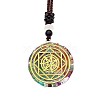 Orgonite Chakra Natural & Synthetic Mixed Stone Pendant Necklaces PZ4674-20-1
