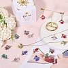 36Pcs 6 Colors Angel Glass Pendants PALLOY-CA00009-4