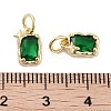 Brass Micro Pave Cubic Zirconia Charms KK-C051-10G-02-3