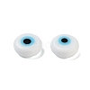 Handmade Evil Eye Lampwork Flat Round Bead LAMP-L058-8MM-14A-2