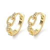 Brass Micro Pave Cubic Zirconia Hoop Earrings KK-CBA30C7-06G-4