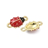 Brass Enamel Connector Charms KK-P325-09G-2