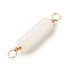 Natural White Jade Connector Charms PALLOY-JF01454-07-4