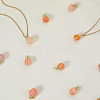 10Pcs Natural Agate Peach Charms with Brass Jump Rings G-BBC0001-62-7