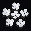 4-Petal ABS Plastic Imitation Pearl Bead Caps X-OACR-S020-19-2