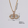 Vintage chic angel wing collarbone necklace with dazzling diamonds. HI7354-2-1