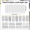 8Pcs 8 Styles PVC Plastic Waterproof Decorative Sticker Labels DIY-SP0004-93A-2
