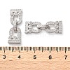 925 Sterling Silver Micro Pave Clear Cubic Zirconia Fold Over Clasps STER-K176-21P-3