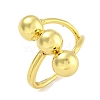 Round Rack Plating Brass Cuff Rings for Women RJEW-G330-69G-1