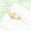 Brass Shell Open Cuff Rings for Women RJEW-K309-38G-3