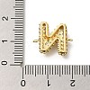 Brass Micro Pave Cubic Zirconia Letter Links KK-I717-04N-3