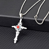 Cross Alloy Rhinestone Pendant Necklaces for Men FS-WG275E1-01-1