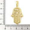 Rack Plating Brass Micro Pave Clear Cubic Zirconia Pendant KK-Z067-25G-3