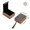 Rectangle Burlap Jewelry Necklace Boxes SBOX-PH0001-01-2