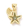 Brass Micro Pave Cubic Zirconia Charms KK-G444-02G-05-2