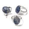 Natural & Synthetic Gemstone Oval Adjustable Rings RJEW-K371-07S-2