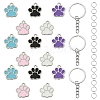 DIY Paw Print Alloy Enamel Pendants Keychain Making Kits DIY-YW0010-02-1