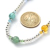 Synthetic & Natural Mixed Gemstone Round Beaded Necklace NJEW-TA00105-3