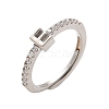 S925 Sterling Silver Adjustable Letter Rings for Women RJEW-M068-01P-E-2