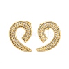 Rack Plating Brass Micro Pave Clear Cubic Zirconia Stud Earrings for Women EJEW-C125-28G-3