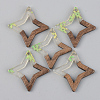 Transparent Resin & Walnut Wood Pendants RESI-S389-028A-D01-1