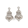 Brass Micro Pave Cubic Zirconia Screw Clasps KK-C136-03P-1