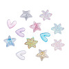 Cheriswelry 240Pcs 3 Style 3D Star & Heart & Flower/Windmill with Glitter Powder Resin Cabochons MRMJ-CW0001-01-10