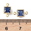 SHEGRACE Brass Pave Cubic Zirconia Square Connector Charms XGRQ2O860-440C-G-3