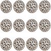 CHGCRAFT 12Pcs Hollow Alloy 1-Hole Buttons BUTT-CA0001-02B-1