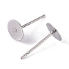 Non-Tarnish 304 Stainless Steel Flat Round Blank Peg Stud Earring Findings X1-STAS-S028-25-2