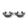 Textured 316 Surgical Stainless Steel Shield Barbell Hoop Earrings EJEW-Z050-57C-AS-1