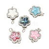 Rack Plating Brass Micro Pave Cubic Zirconia & Shell & Enamel Box Clasps KK-S373-02P-1