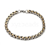 Ion Plating(IP) 201 Stainless Steel Chain Bracelets STAS-Z056-17P-1