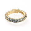 Adjustable Brass Micro Pave Cubic Zirconia Cuff Rings RJEW-L098-007E-G-1