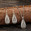 Teardrop Retro Style Alloy Dangle Earrings & Pendant Necklaces Sets FS-WG48B94-01-1