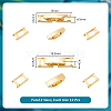 24Pcs 2 Styles Brass Fold Over Clasps KK-UN0003-11G-2