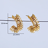 C-shaped with Crescent Brass Stud Earrings YY8600-3