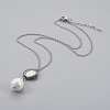 Teardrop Shell Pearl Pendant Necklaces NJEW-JN02286-2
