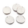 Alloy Blank Flat Round Hammered Pendants X-PALLOY-M031-07P-NF-1