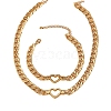 Heart Alloy Chain Necklaces & Link Bracelets Sets FS-WG6E79C-01-3