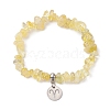 Natural Citrine Chip Beaded Stretch Bracelets BJEW-JB11133-03-1