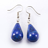 Natural Dyed Lapis Lazuli Dangle Earrings EJEW-P143-C05-1