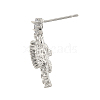 Brass Pave Clear Cubic Zirconia Stud Earring Findings KK-N216-546-3