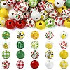 100Pcs 10 Styles Fruit Printed Wood European Beads WOOD-YW0001-86-2