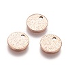 Ion Plating(IP) 304 Stainless Steel Textured Pendants STAS-I098-01-8mm-RG-3