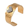 Hammered 304 Stainless Steel Cuff Bangles for Women BJEW-D465-03GP-2