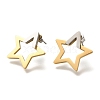 Ion Plating(IP) 304 Stainless Steel Hollow Star Stud Earrings EJEW-C118-06B-2