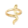 Cubic Zirconia Snake Open Cuff Ring with Enamel RJEW-F135-06G-4